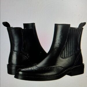 Kenneth Cole Reaction SZ13 Make A Splash Black Chelsea Wingtip Rain Boot Staple